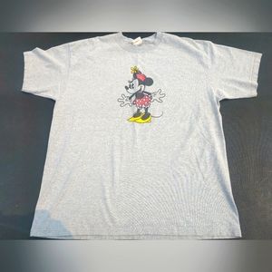The Disney Store Vintage Minnie Mouse Glitter Graphic Print Adult T-shirt XLarge